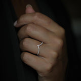 0.225 CT Round Curved Lab Grown Diamond Wedding Band