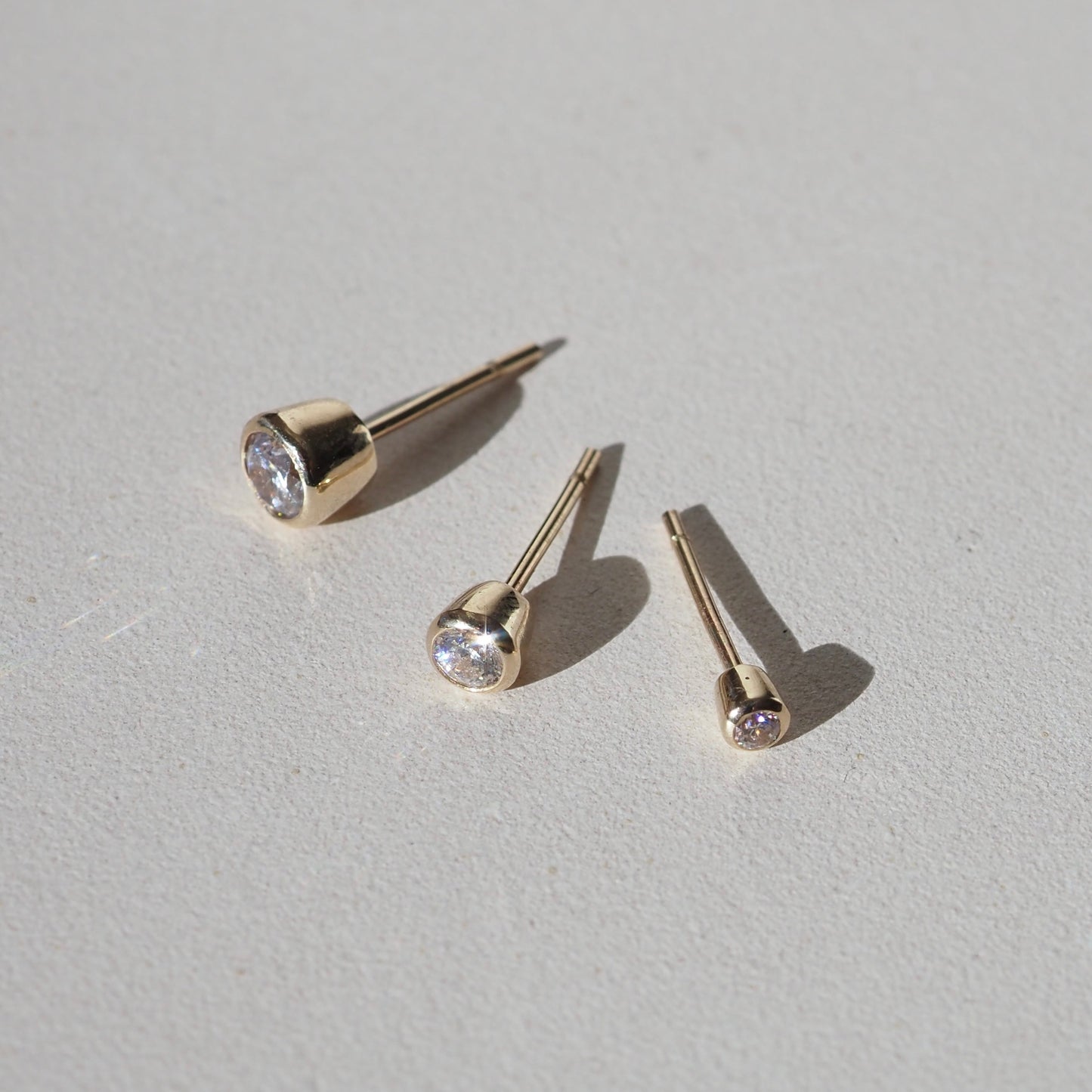 0.20 TCW Round Cut Lab Grown Bezel Earrings