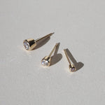 0.20 TCW Round Cut Lab Grown Bezel Earrings