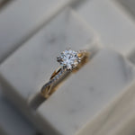 Round Cut Twisted Shank Pave Lab Grown Diamond Engagement Ring