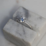 Round Cut Pave Lab Grown Diamond Engagement Ring
