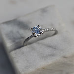 Round Cut Pave Lab Grown Diamond Engagement Ring