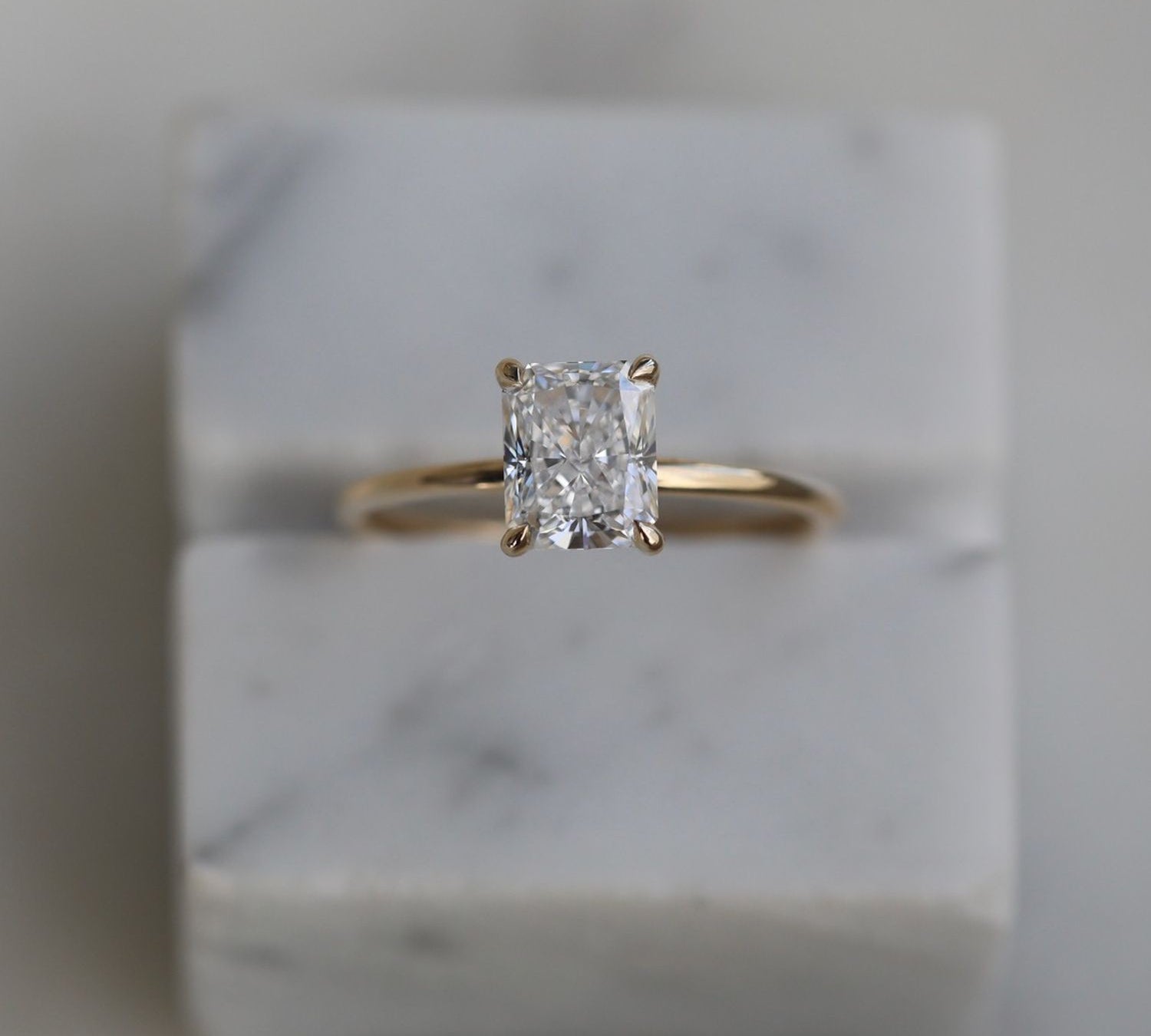 Radiant Solitaire Lab Grown Diamond Engagement Ring