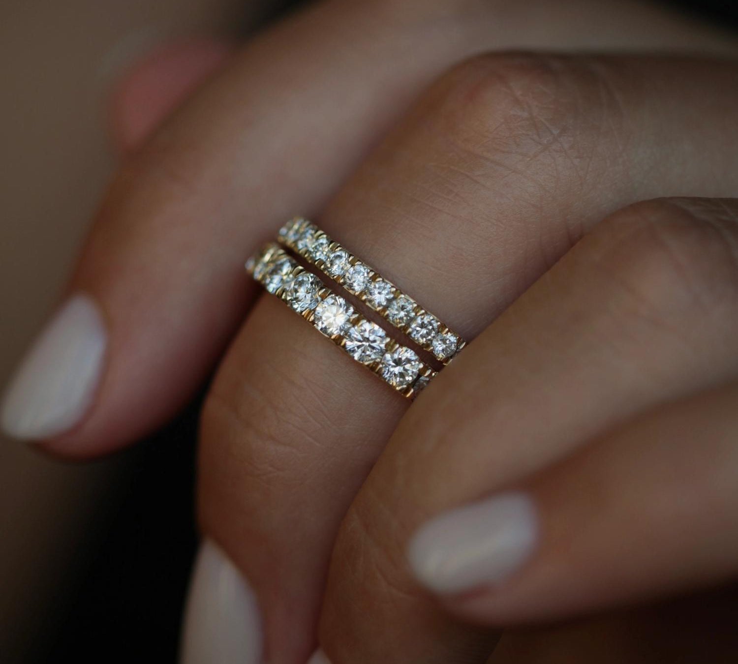 0.55 CT Round Half Eternity Lab Grown Diamond Wedding Band