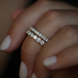 0.55 CT Round Half Eternity Lab Grown Diamond Wedding Band