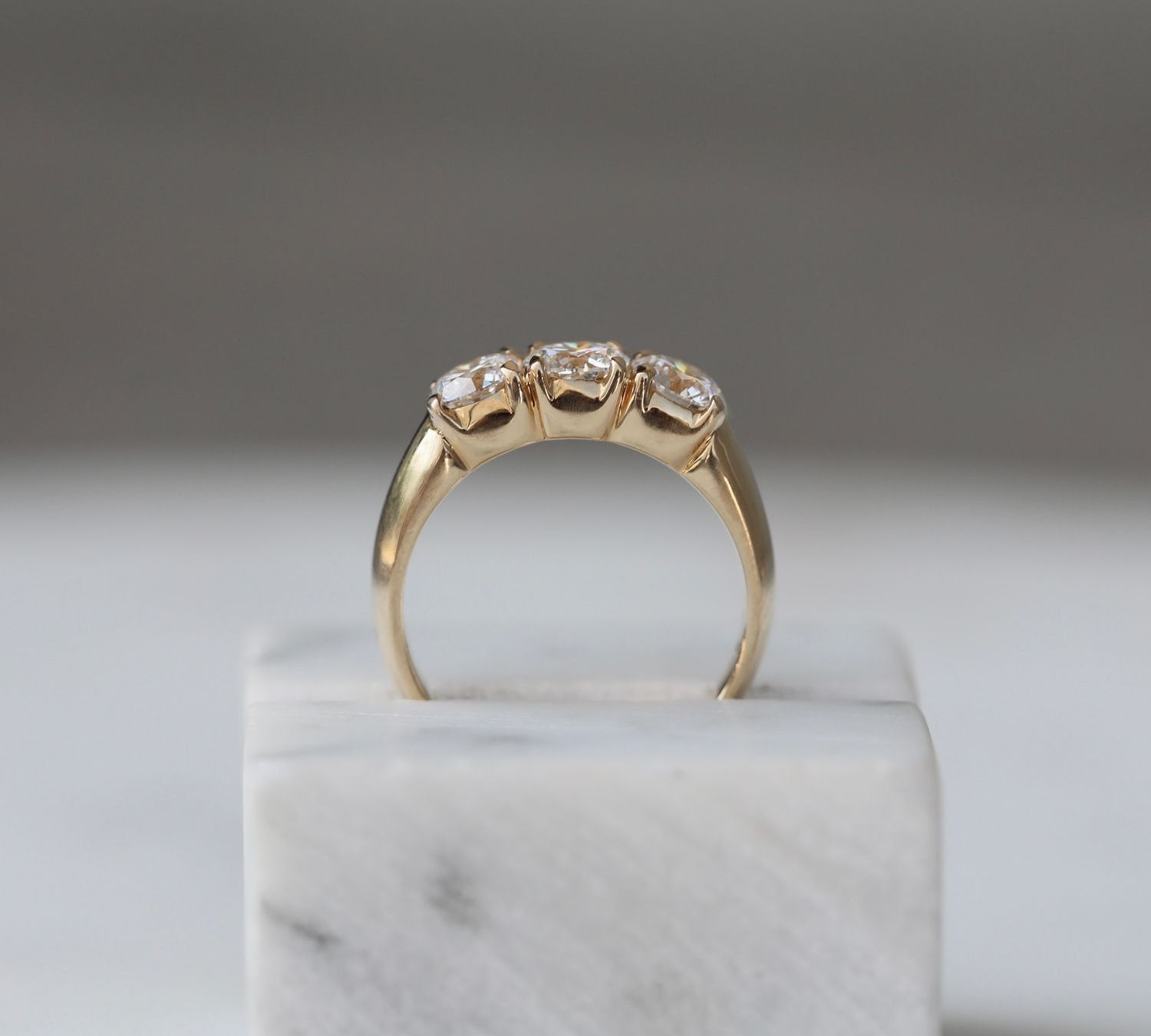 1.50 CT Round Three Stones Lab Grown Diamond Wedding Band