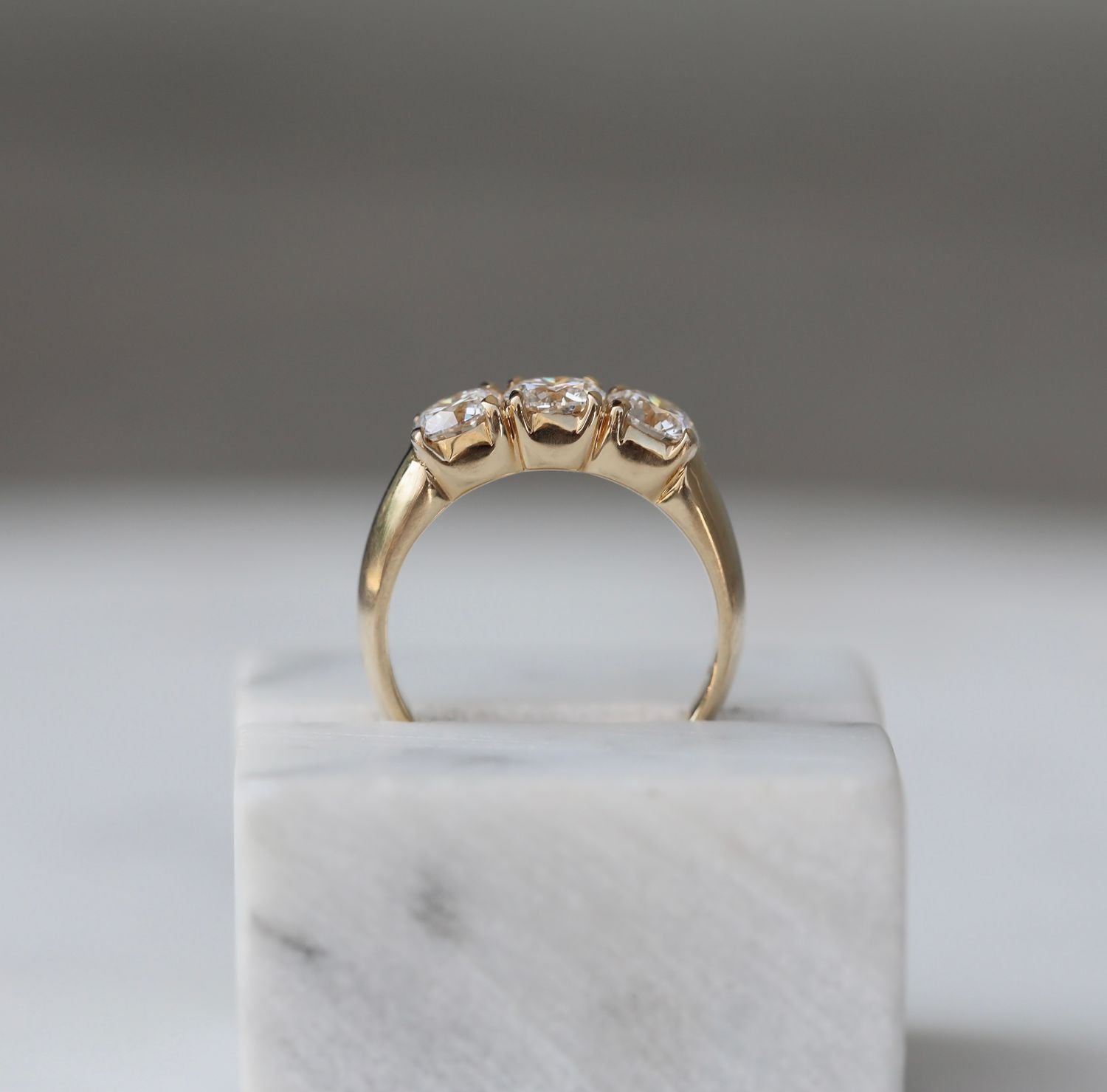 1.50 CT Round Three Stones Lab Grown Diamond Wedding Band