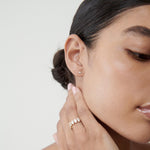 Stunning 0.4 TCW Oval Moissanite Stones Half Eternity Wedding Band