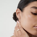 Stunning 0.4 TCW Oval Moissanite Stones Half Eternity Wedding Band