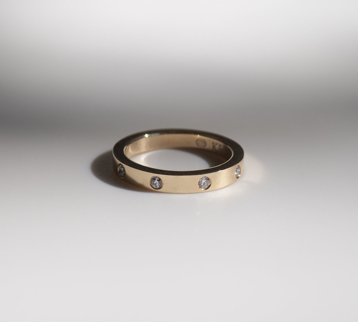 Stunning 0.12 TCW Round Moissanite Stones Flush Wedding Bands