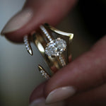 Oval Cut Pave Lab Grown Diamond Engagement Ring