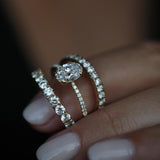 Oval Cut Pave Lab Grown Diamond Engagement Ring