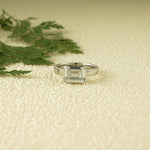 Stunning 1.0 - 2.0 CT Emerald Moissanite Engagement Ring with Bezel Design 1