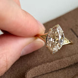 3 CT Champagne Old Mine Marquise Lab Grown Diamond Ring