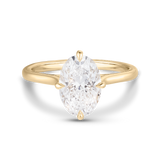 2 CT Compass Set Oval Lab Grown Diamond Engagement Ring