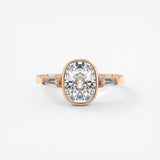 Cushion Three Stones Lab Grown Diamond Engagement Ring