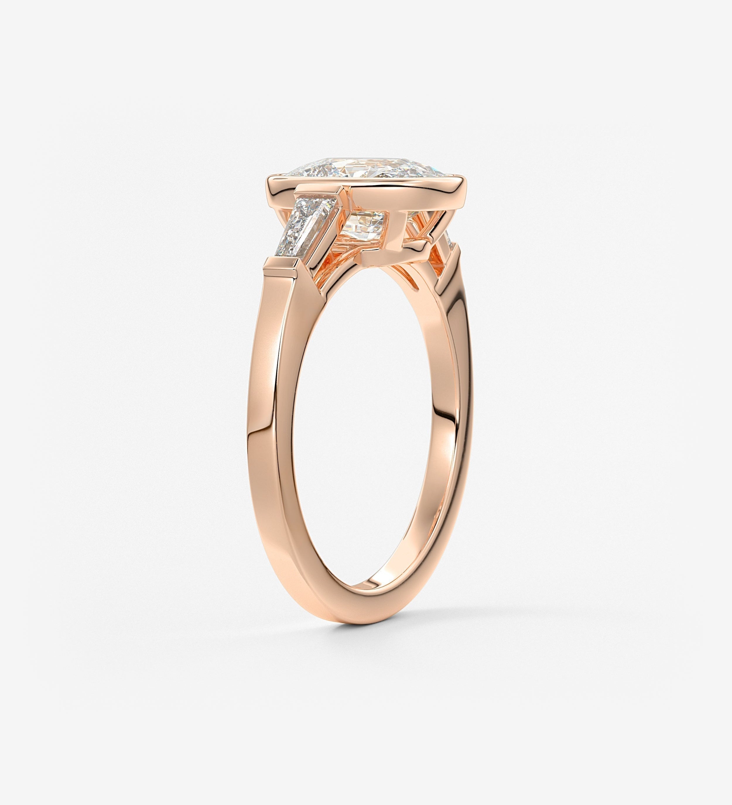 Cushion Three Stones Lab Grown Diamond Engagement Ring