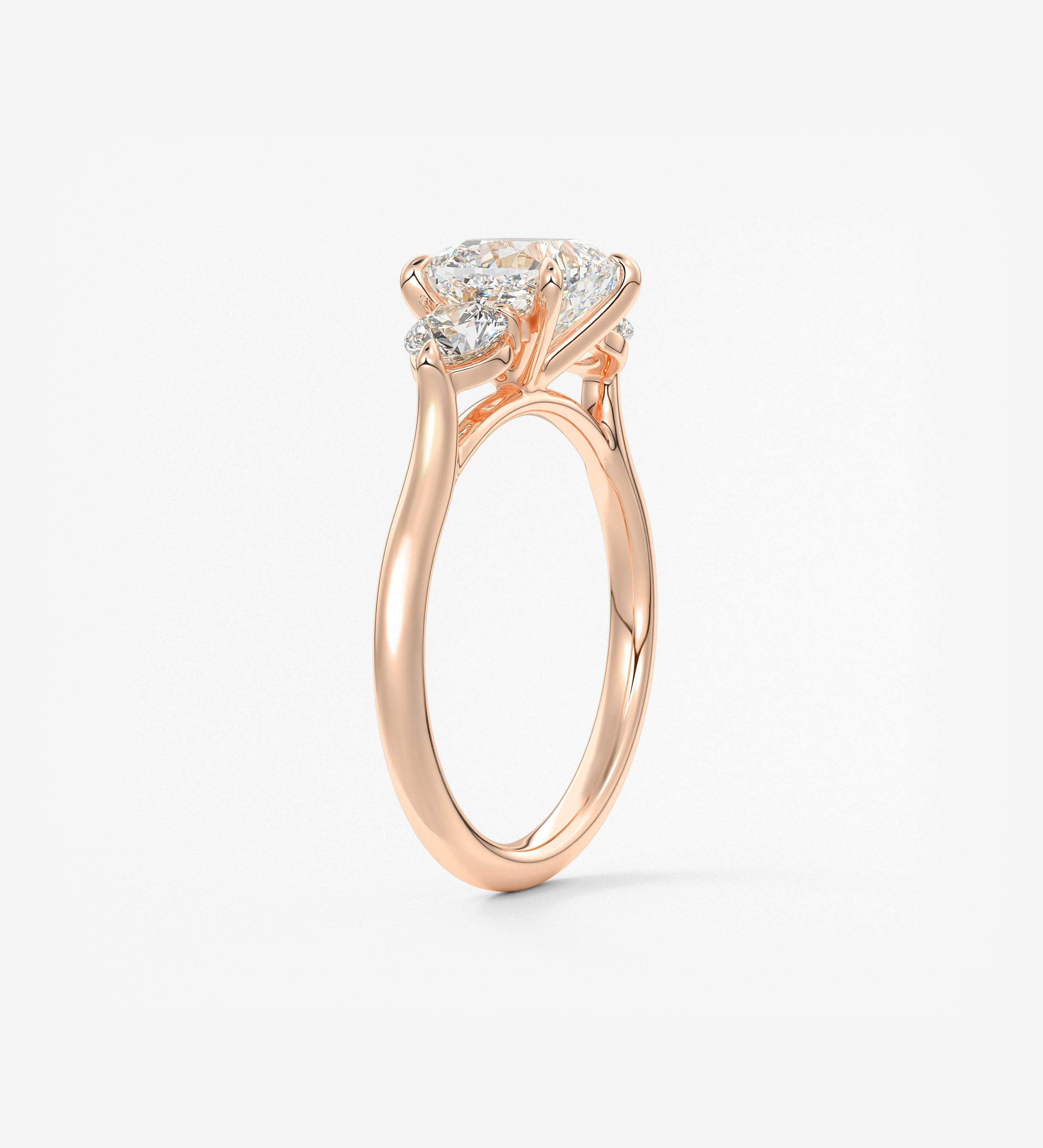 Cushion Three Stone Lab Grown Diamond Engagement Ring