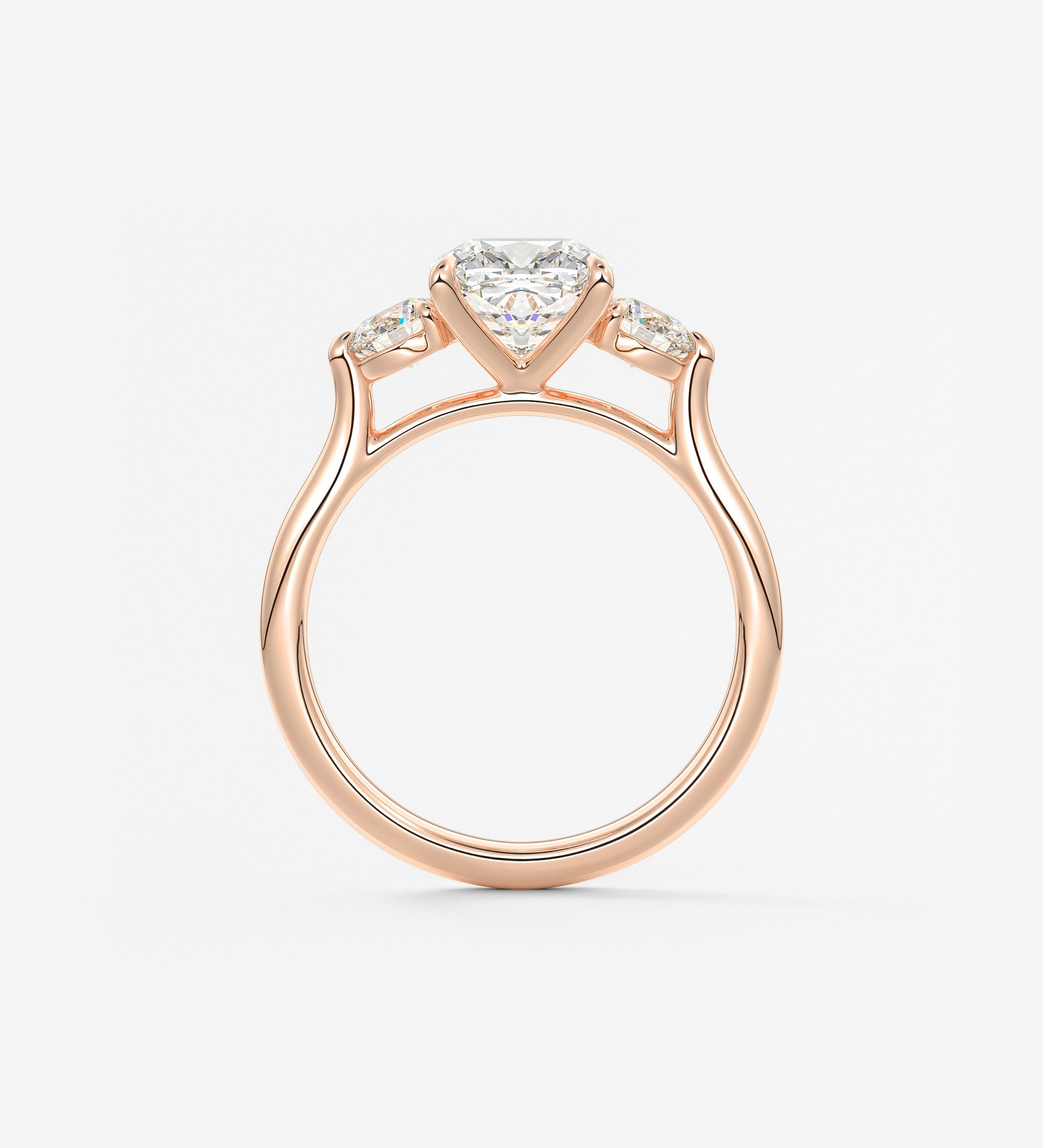 Cushion Three Stone Lab Grown Diamond Engagement Ring
