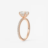 Cushion Hidden Halo Pave Lab Grown Diamond Engagement Ring
