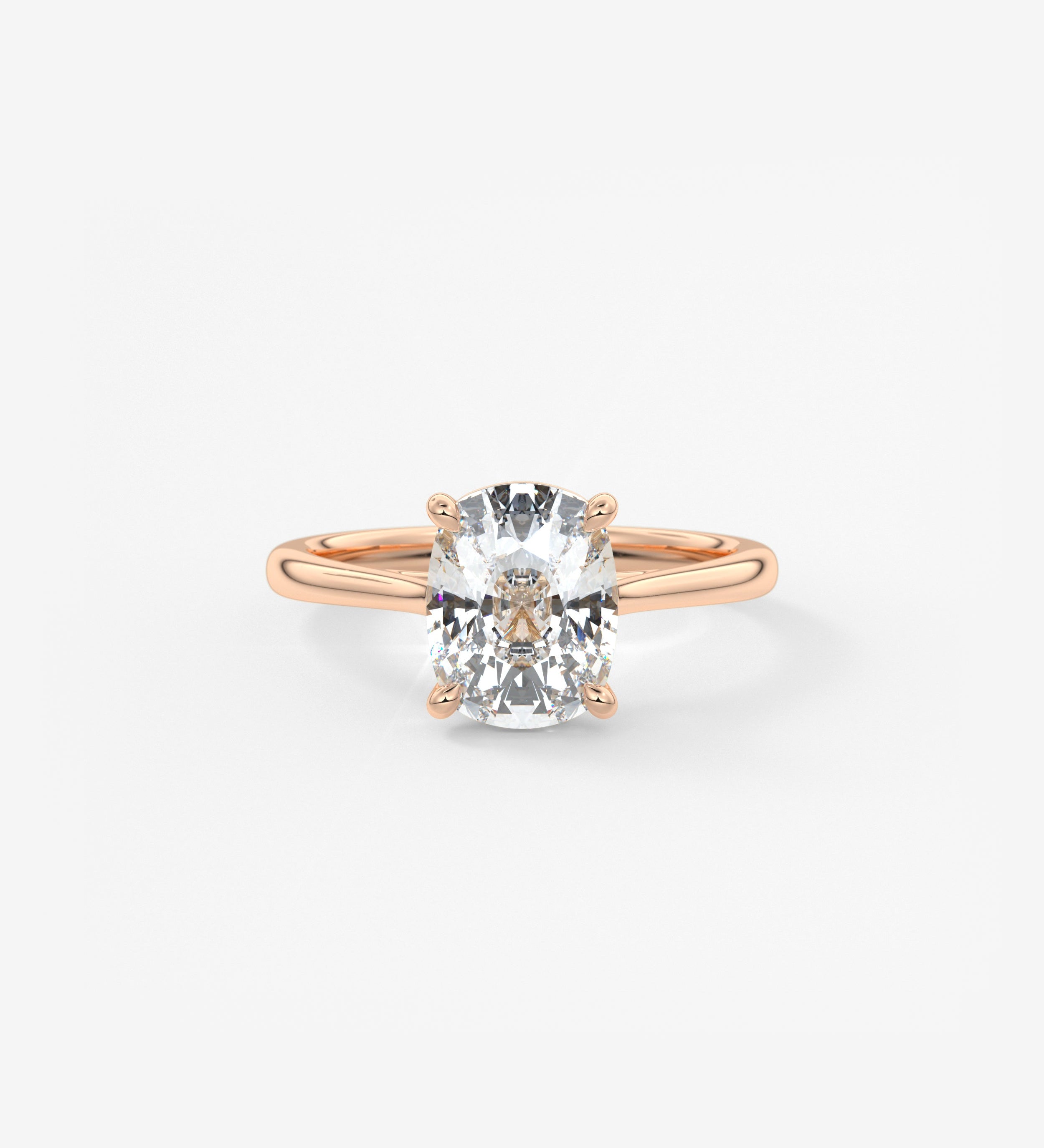 Elongated Cushion Cathedral Lab Grown Diamond Engagement Ring