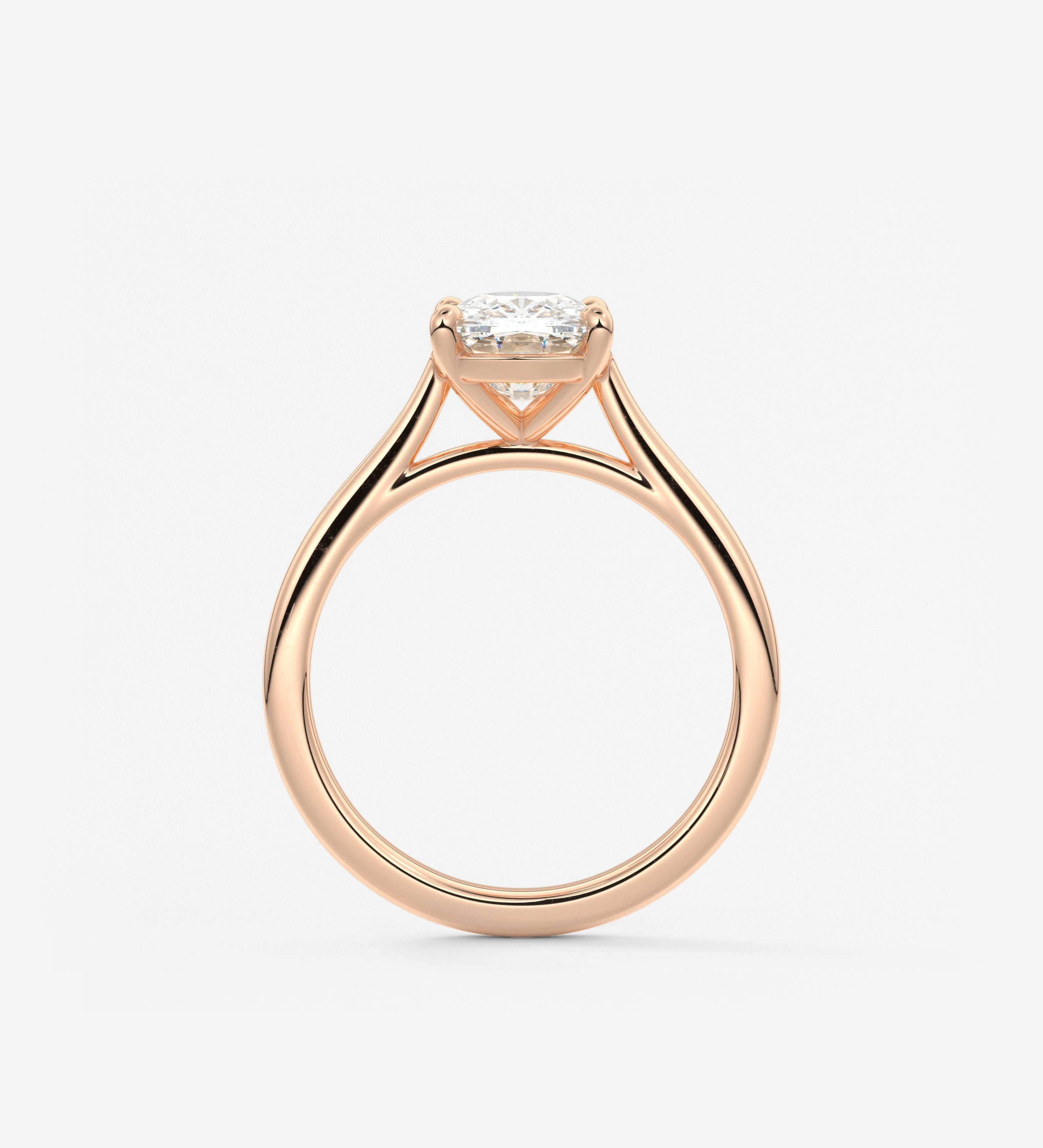 Elongated Cushion Cathedral Lab Grown Diamond Engagement Ring