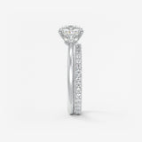 Cushion Three Stone Lab Grown Diamond Engagement Ring