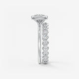 Elongated Cushion East West Bezel Lab Grown Diamond Engagement Ring