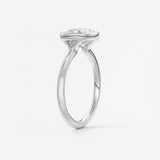Elongated Cushion East West Bezel Lab Grown Diamond Engagement Ring