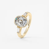 Cushion Three Stones Lab Grown Diamond Engagement Ring