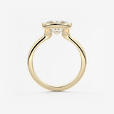 Elongated Cushion East West Bezel Lab Grown Diamond Engagement Ring