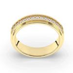 Delicate 0.60 CT Moissanite Eternity Men's Wedding Band with Round Cut Stones in Solid Gold 2
