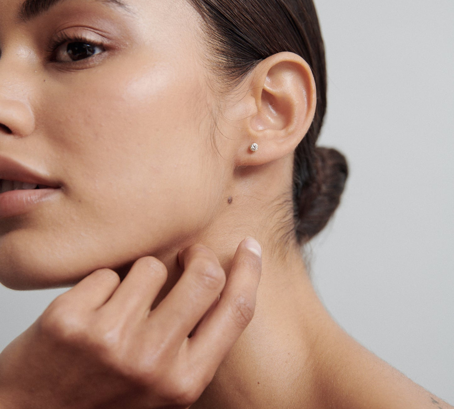 0.20 TCW Round Cut Lab Grown Bezel Earrings