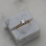 Round Cut Pave Lab Grown Diamond Engagement Ring
