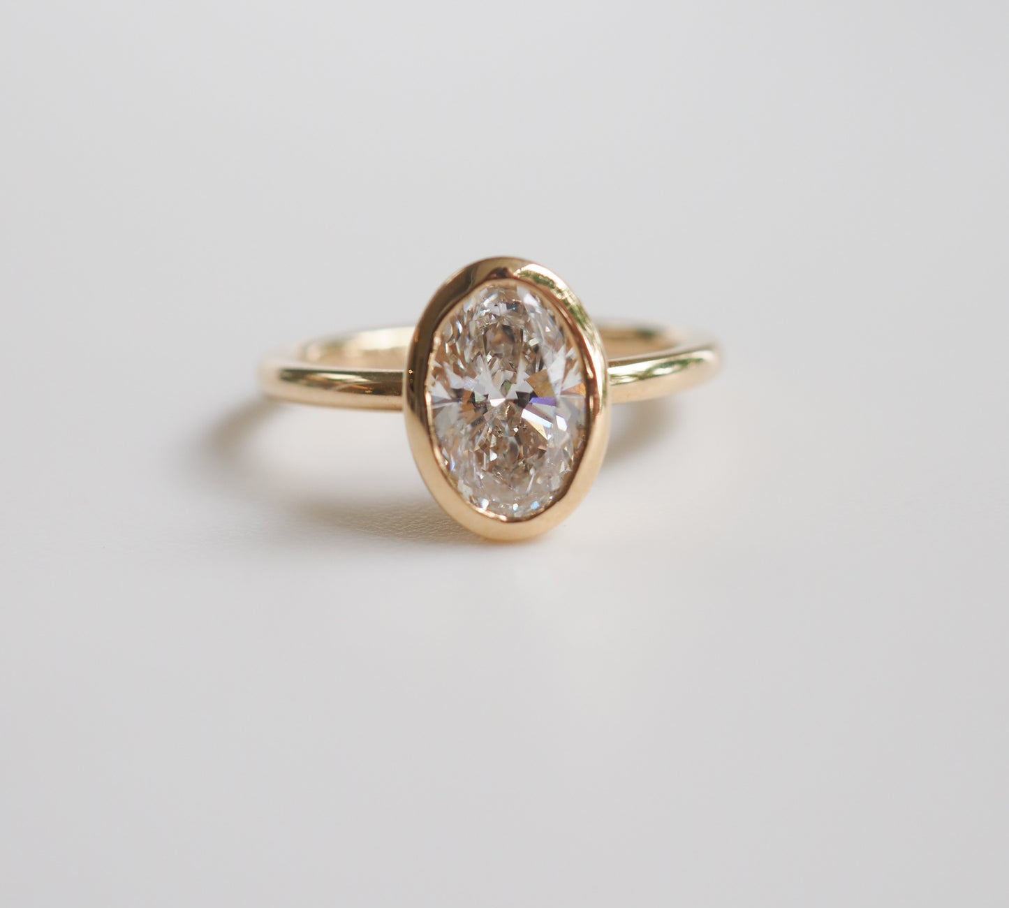 Stunning 1.5 CT Oval Moissanite Engagement Ring with Bezel Design