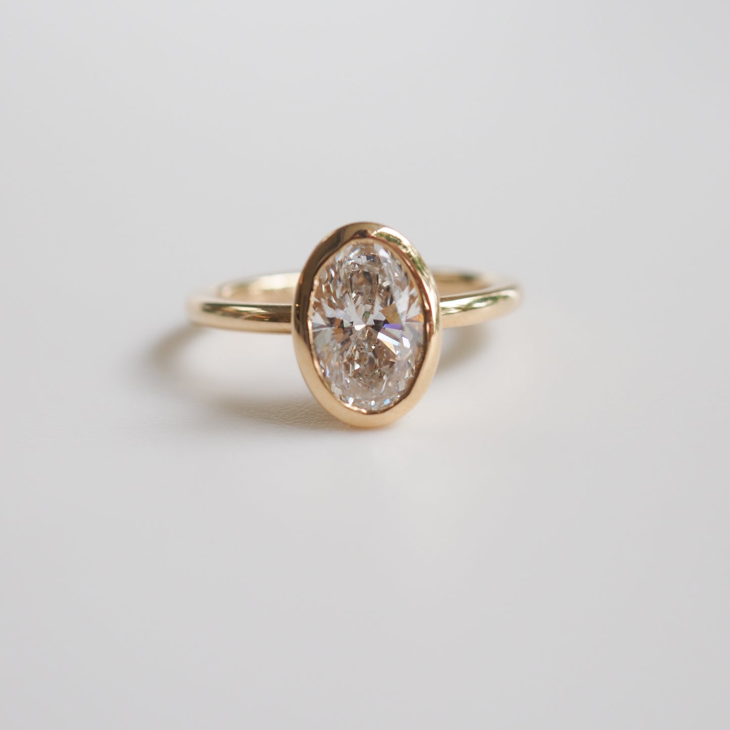 Stunning 1.5 CT Oval Moissanite Engagement Ring with Bezel Design