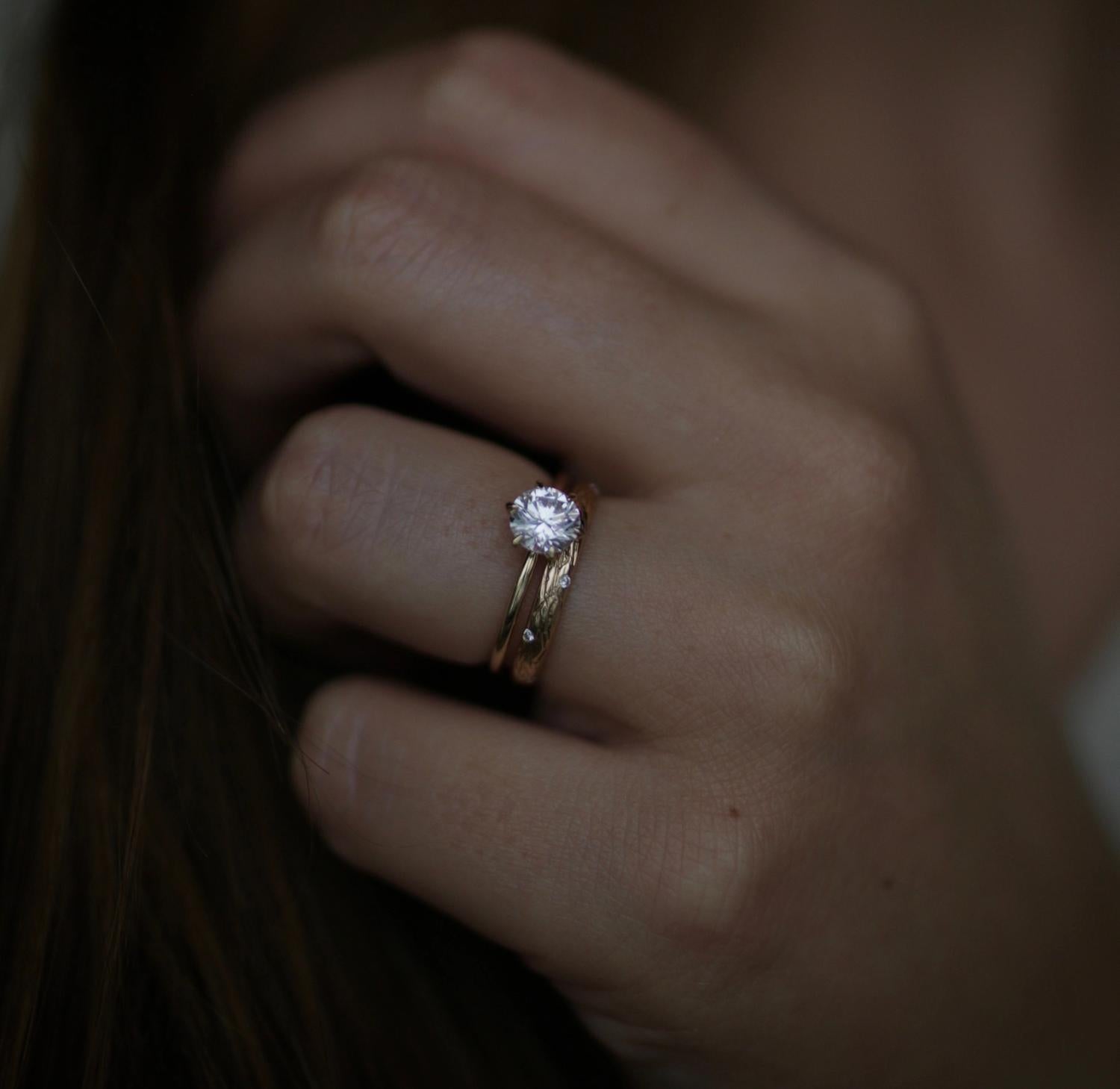 Round Solitaire Lab Grown Diamond Engagement Ring