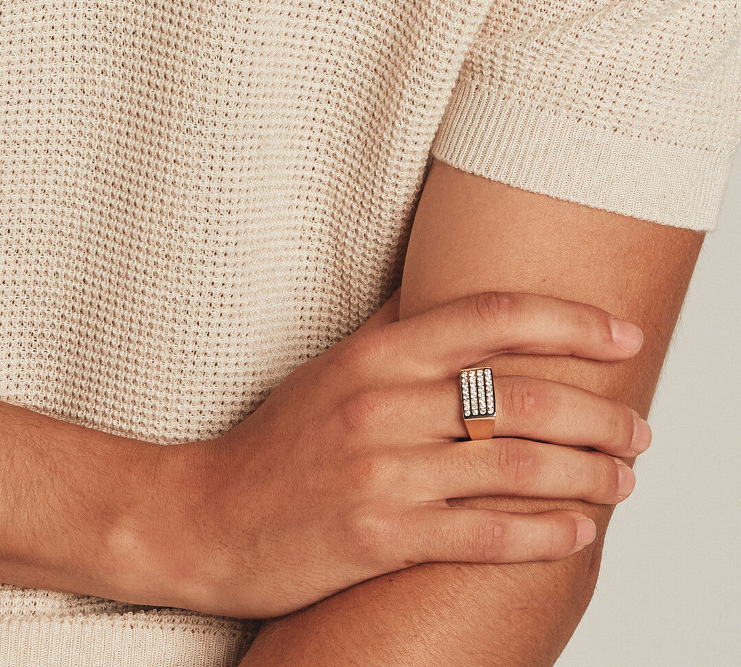 1.03 CT Round Moissanite Channel Set Men's Wedding Band in Solid Gold 3