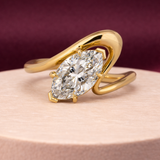 Marquise Lab Grown Diamond unique Engagement Ring