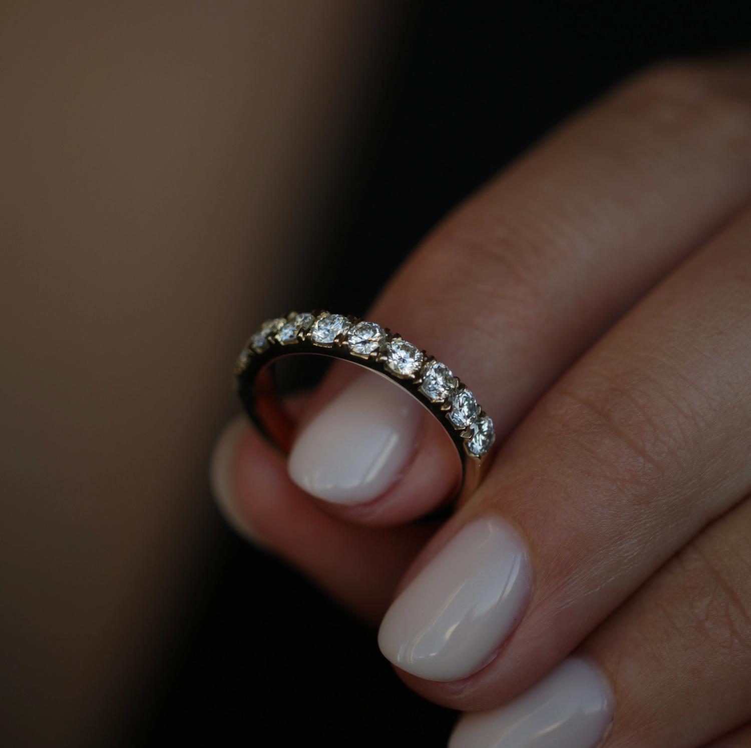 1.10 CT Round Lab Grown Diamond Wedding Band