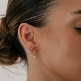 0.20 TCW Heart Cut Lab Grown Hoops Earrings