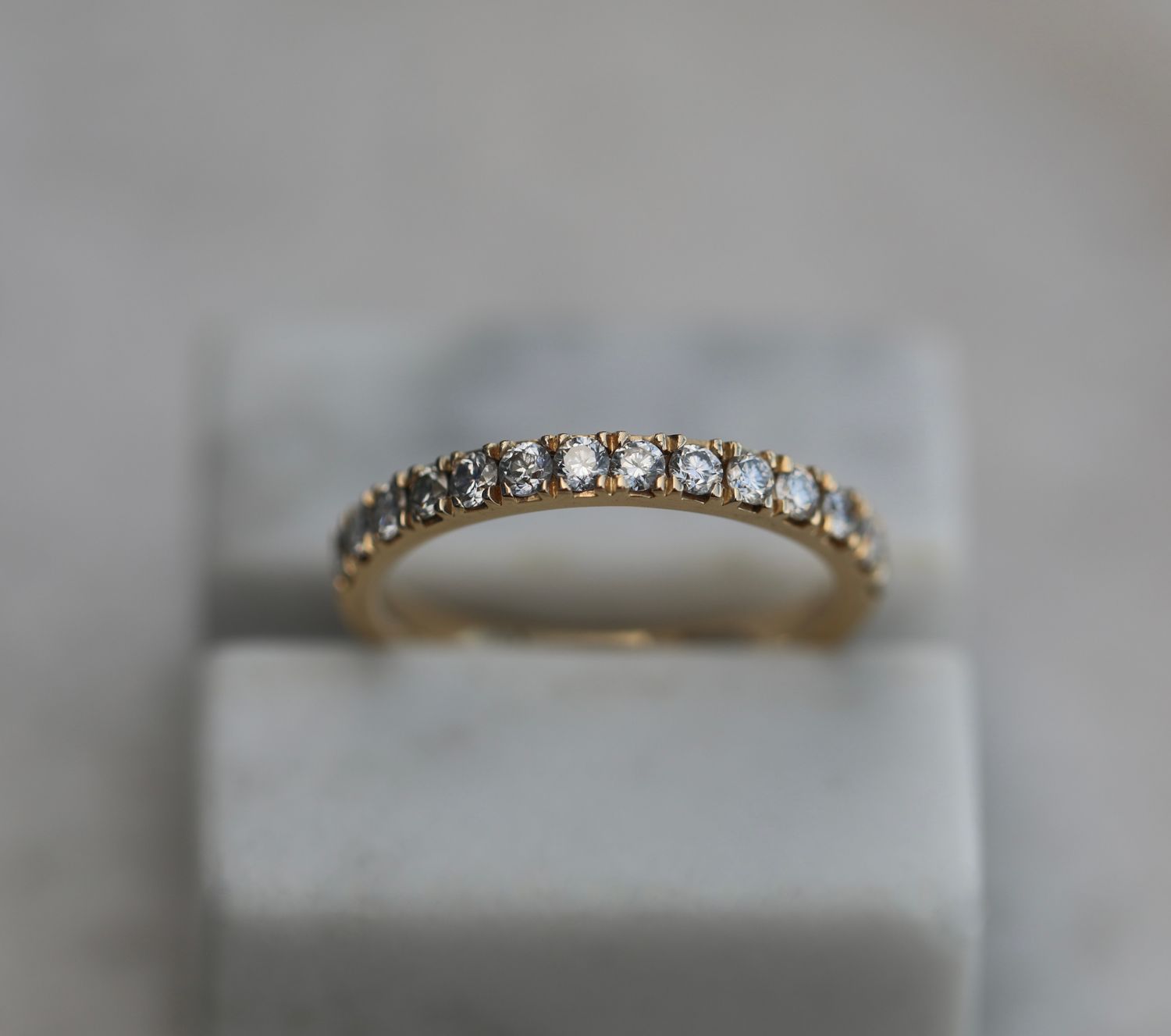 0.55 CT Round Half Eternity Lab Grown Diamond Wedding Band