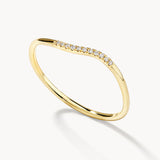 0.02 TCW Round Moissanite Wave Wedding Band