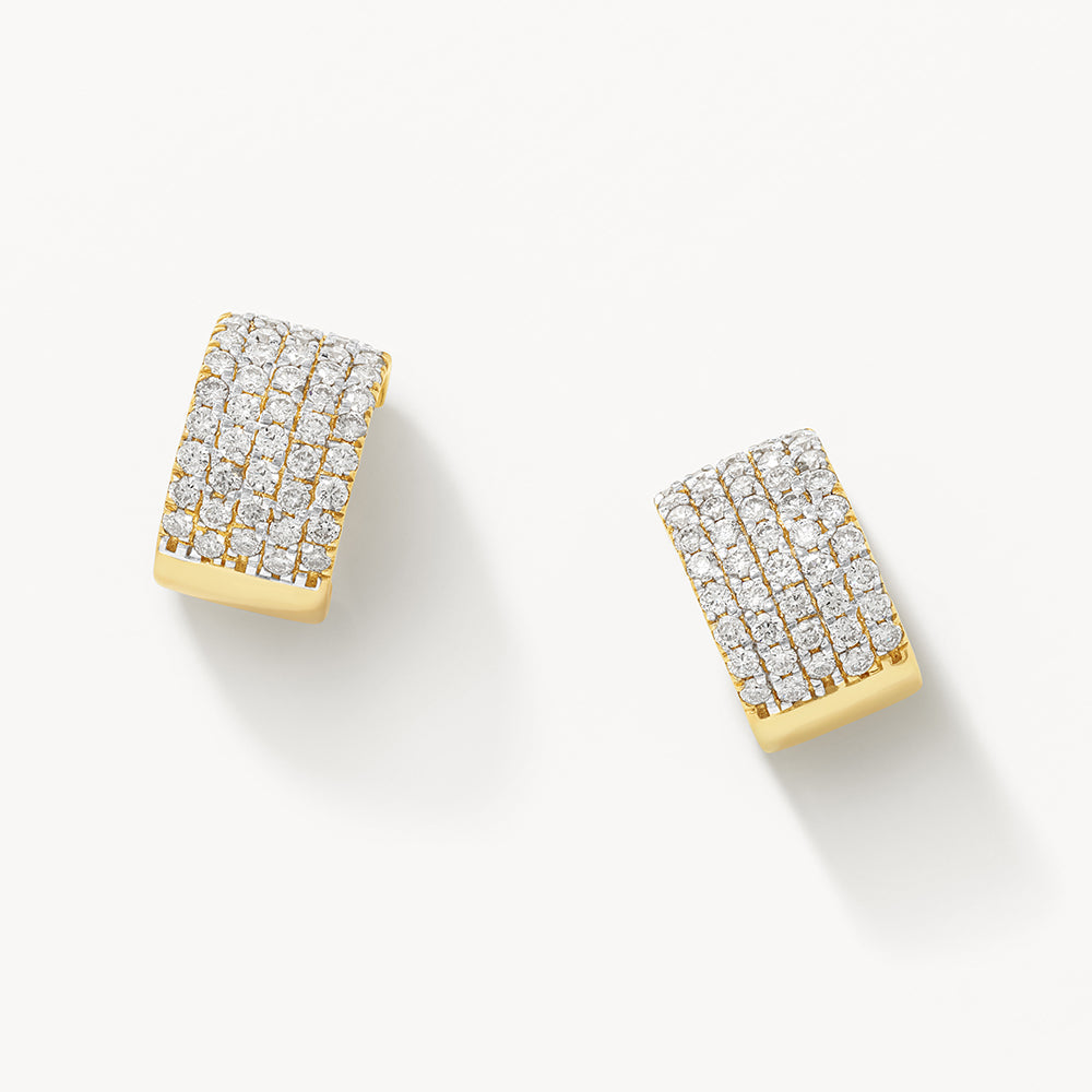 0.79 TCW Round Cut Moissanite Huggies Earrings