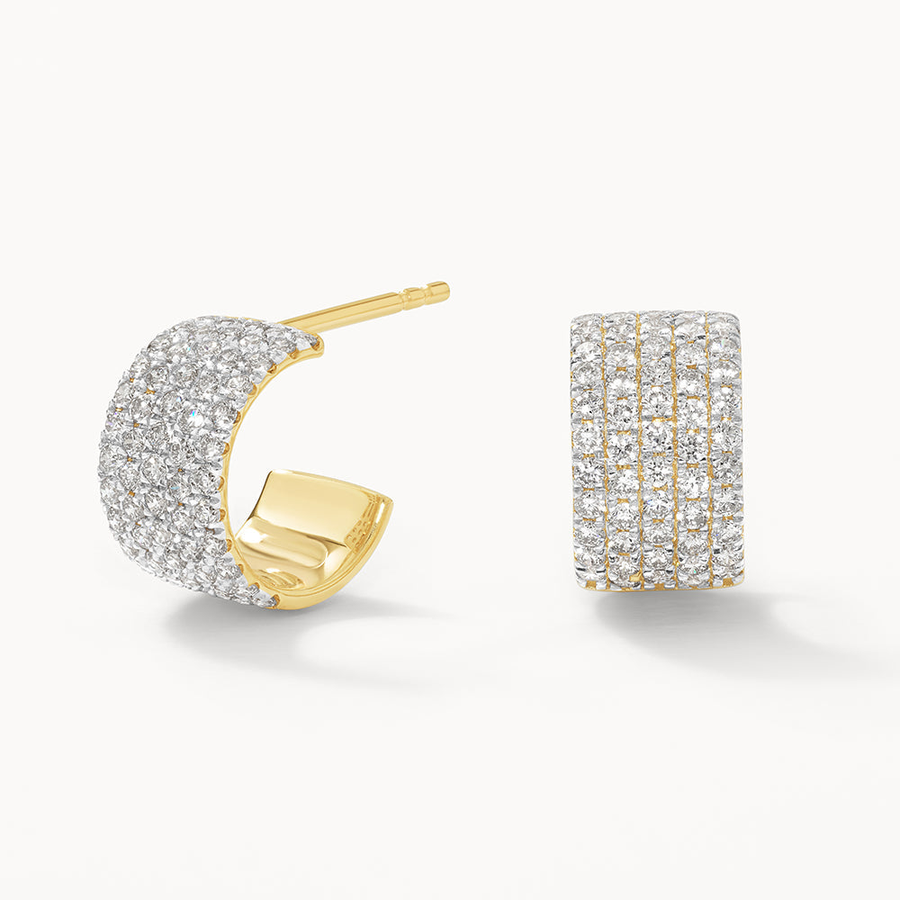 0.79 TCW Round Cut Moissanite Huggies Earrings