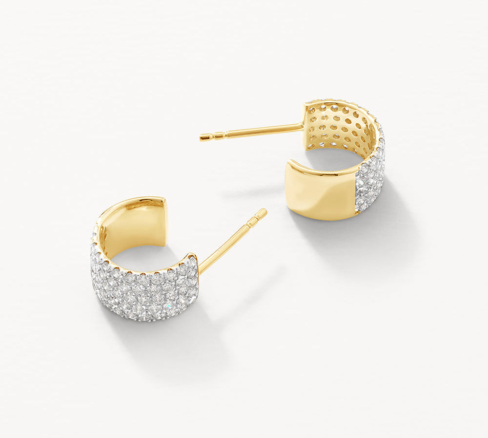 0.79 TCW Round Cut Moissanite Huggies Earrings