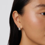 0.79 TCW Round Cut Moissanite Huggies Earrings