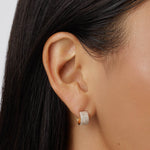 0.79 TCW Round Cut Moissanite Huggies Earrings