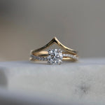 Round Cut Twisted Shank Pave Lab Grown Diamond Engagement Ring