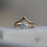 Round Cut Twisted Shank Pave Lab Grown Diamond Engagement Ring